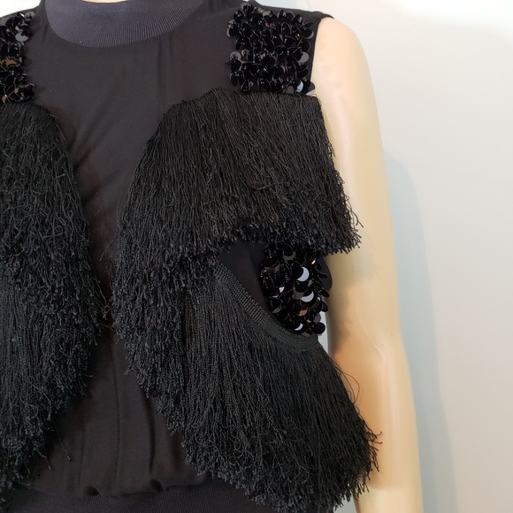 H&M Premium Collection Tassel Sequins Mockneck top - Picture 4 of 8